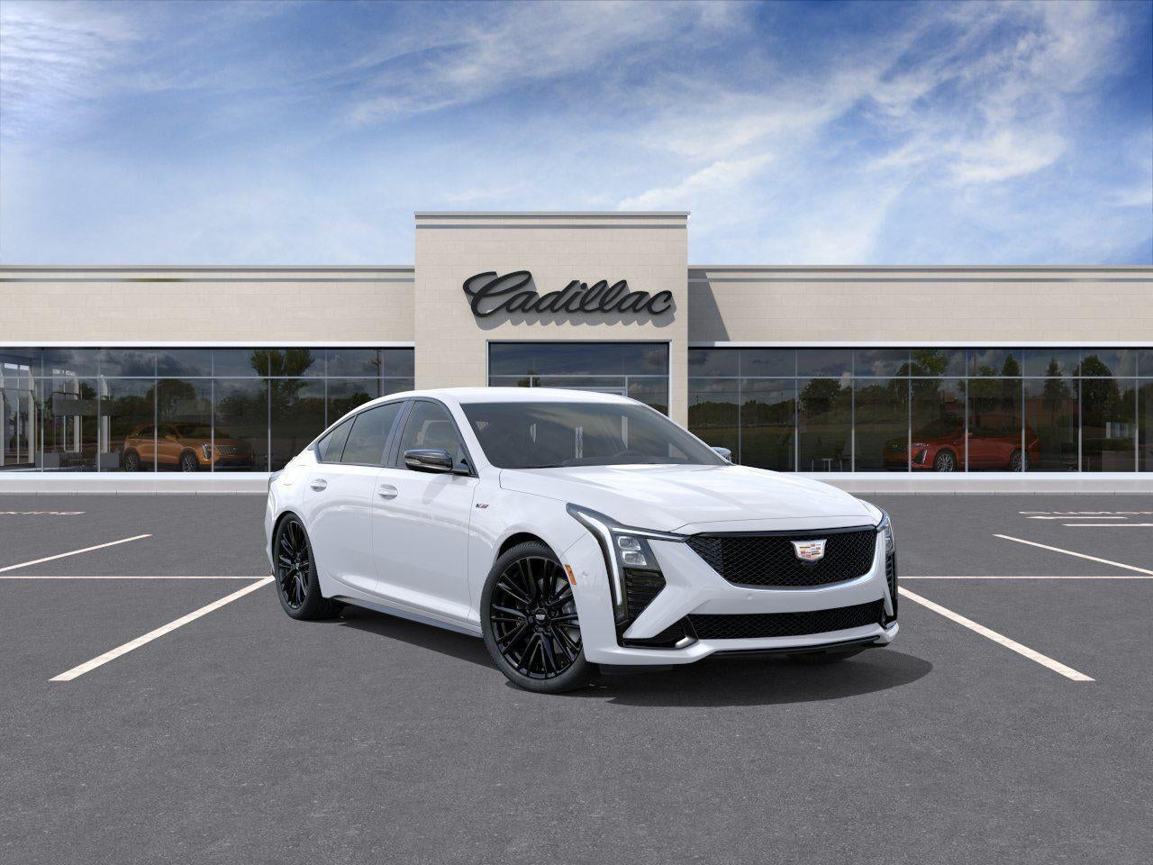 2026 Cadillac CT5-V V-Series in Summit White — front three-quarter view
