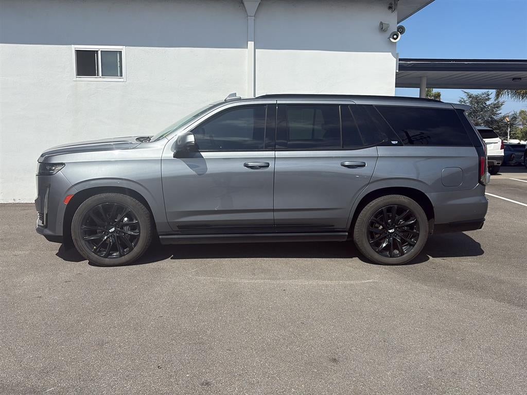 2022 Cadillac Escalade Sport in Satin Steel Metallic — front three-quarter view