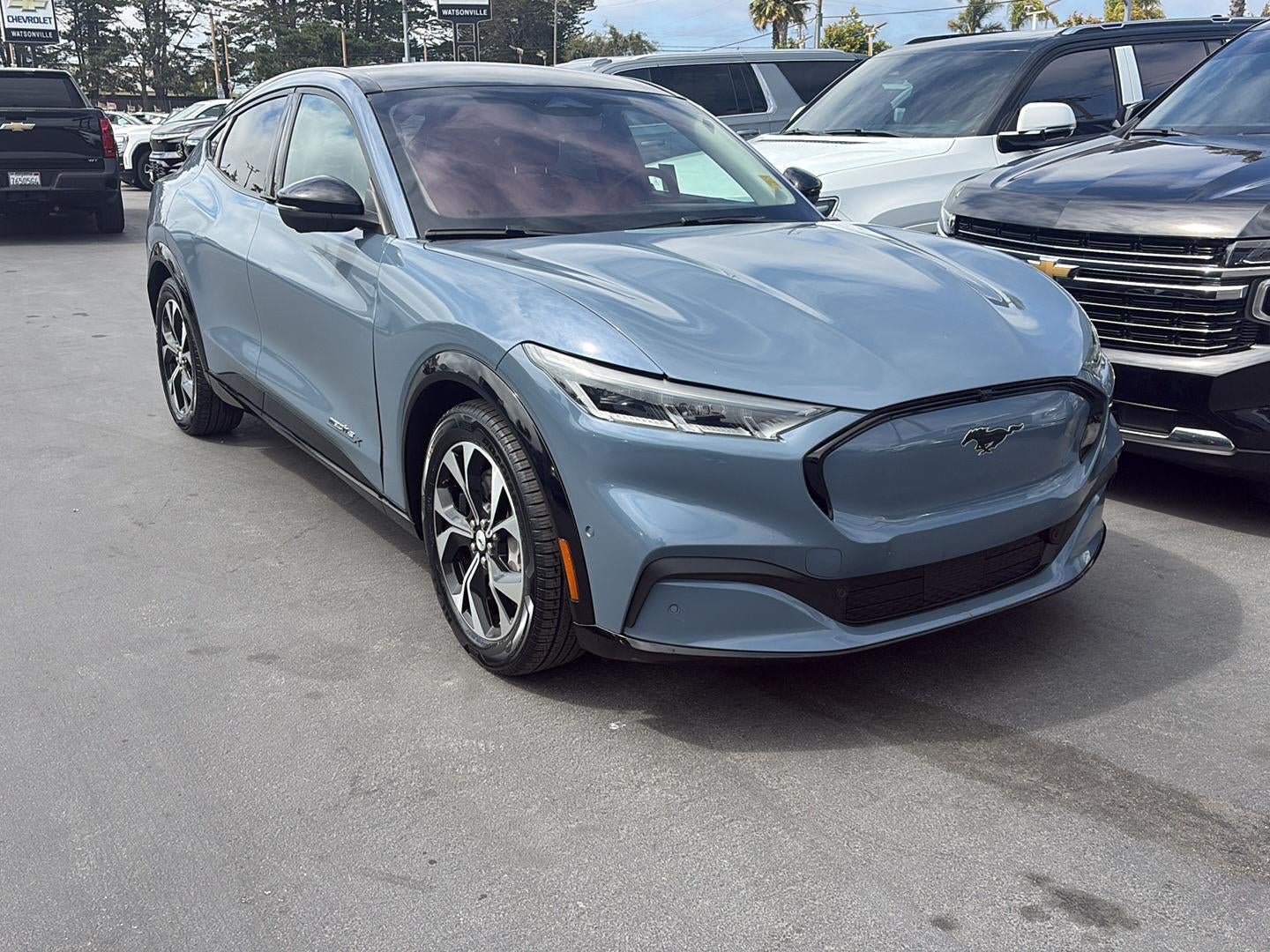 2023 Ford Mustang Mach-E Premium in Blue — front three-quarter view
