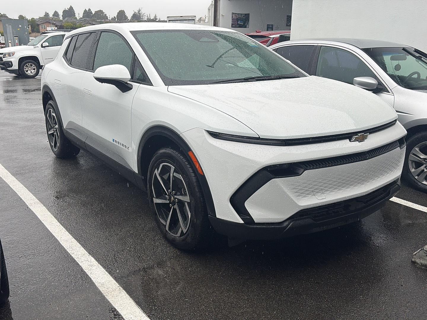 2025 Chevrolet Equinox EV LT in Summit White — front three-quarter view