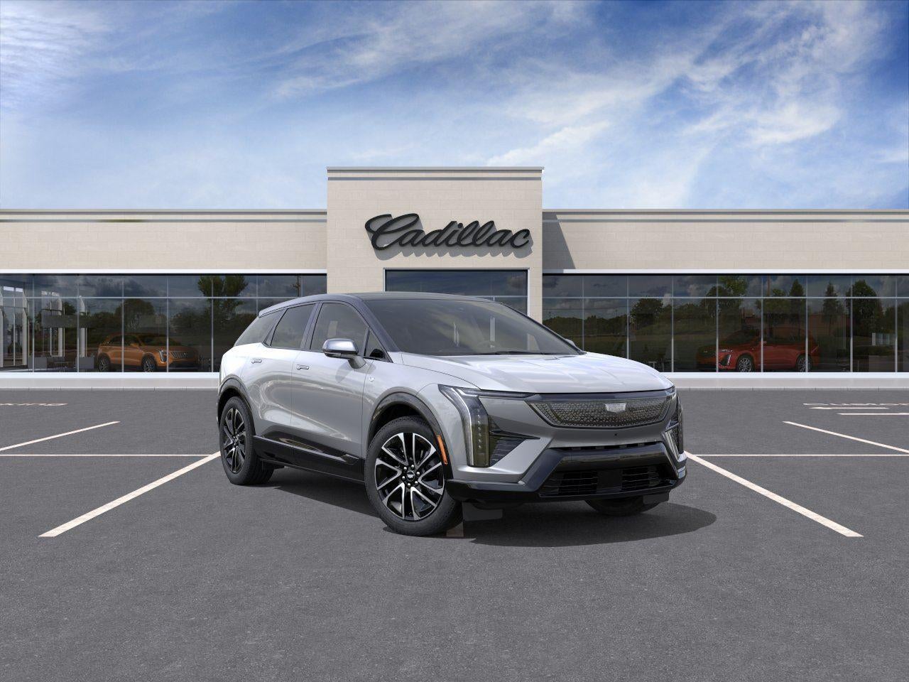 2026 Cadillac OPTIQ Sport in Argent Silver Metallic — front three-quarter view