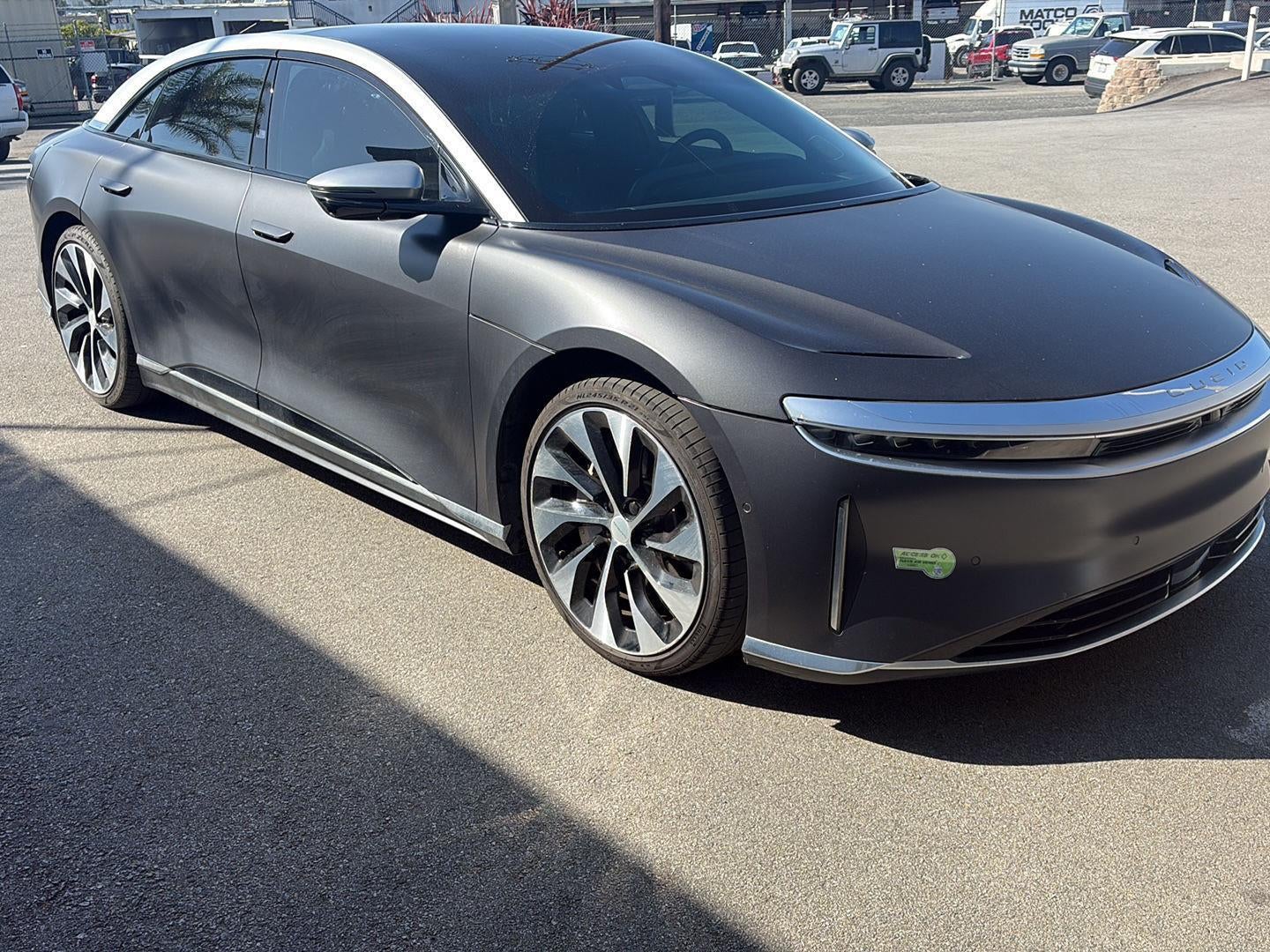 2022 Lucid Air Grand Touring in Gray — front three-quarter view